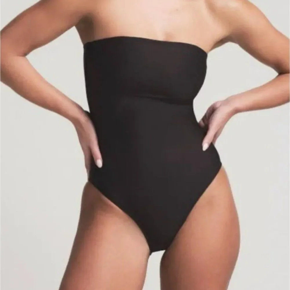 SIGNATURE SWIM STRAPLESS ONE PIECE Onyx Small